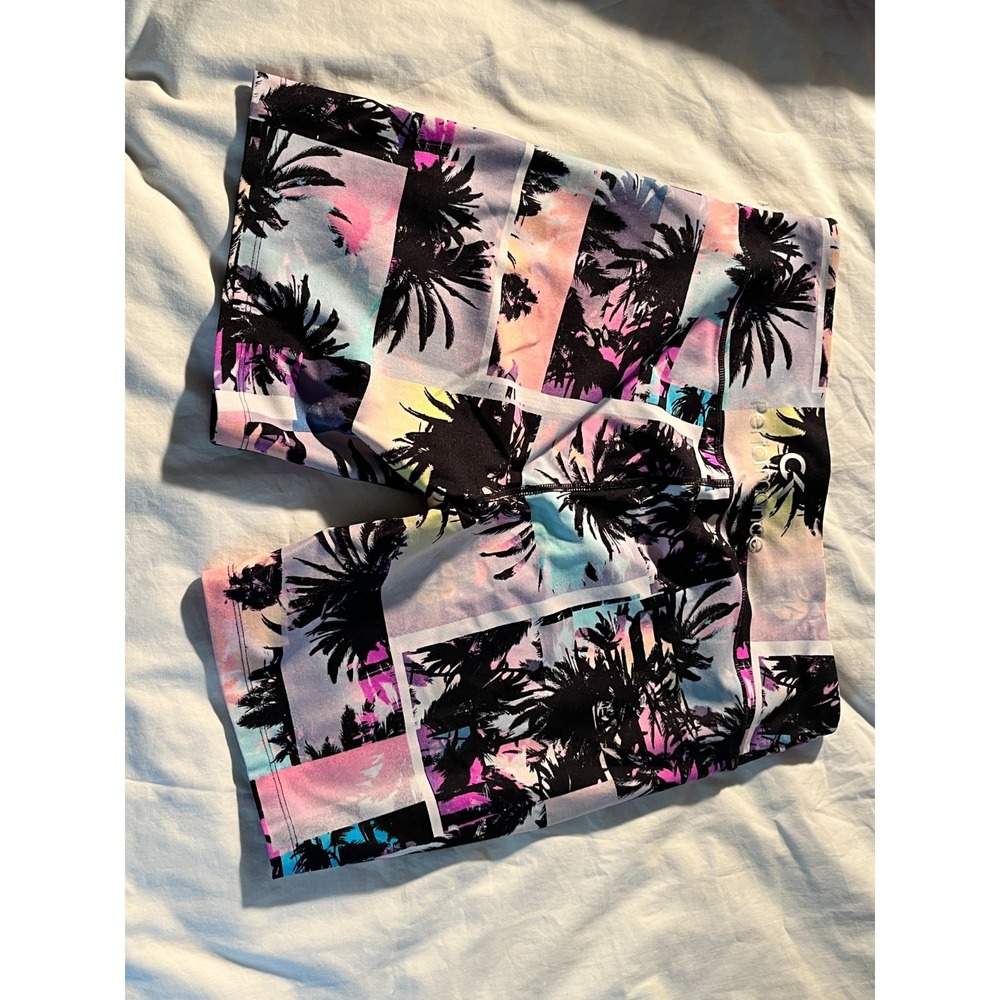 CALVIN KLEIN Performance Womens XL Palm Print Athletic Leggings Multicolor - Picture 3 of 8